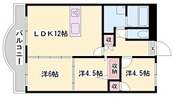 メゾンドール英賀保 3LDKの間取図画像