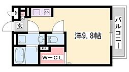 フルール恵比須 ワンルームの間取図画像