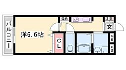ハイツ中浜 1Kの間取図画像