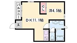 プリムローズ3番館 1DKの間取図画像