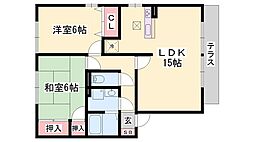 サンアベニュー田寺 2LDKの間取図画像