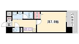 クロスフロント十二所線 1Kの間取図画像