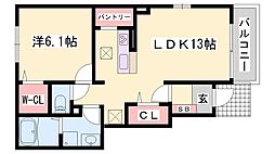 グリーンヒルズトラジャ 1LDKの間取図画像