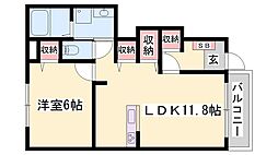 ベル池ノ下 1LDKの間取図画像