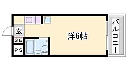 サニーパレス保城 1Kの間取図画像
