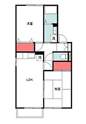 メゾンラフィーネ 2LDKの間取図画像