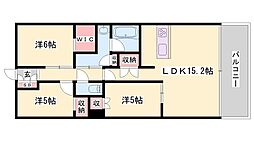 ウエリス姫路 3LDKの間取図画像