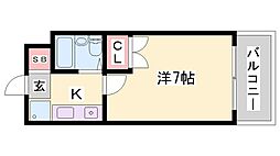 ジュネス城北新町2 1Kの間取図画像