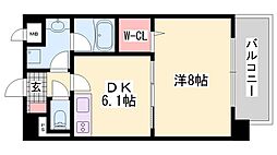 ビヤン北八代 1DKの間取図画像