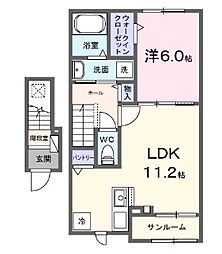 カーサ セレーナ F 1LDKの間取図画像