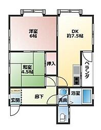 ハイツスガハラ 2DKの間取図画像
