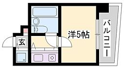 朝日プラザサウスコア姫路 1Kの間取図画像