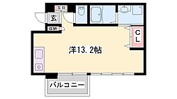 ラ・ベリーザ南今宿 ワンルームの間取図画像