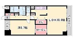 キャッスルコート福崎 1LDKの間取図画像