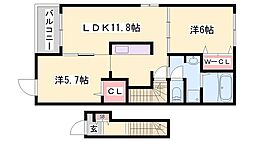 ノール・テリトワール2 2LDKの間取図画像