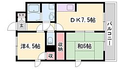 アスミー 2DKの間取図画像