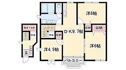シャン・ドール生駒B棟 3LDKの間取図画像