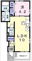 ミモザ 1LDKの間取図画像