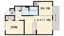 エコールK2 2LDKの間取図画像