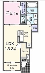 ファミールK II 1LDKの間取図画像