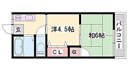 シティハイツ田寺 2Kの間取図画像
