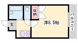 レオパレスしんまち 1Kの間取図画像