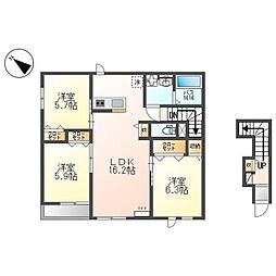 グレイスヴィラ3番館 3LDKの間取図画像