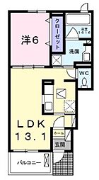 カーサセレーナB 2LDKの間取図画像