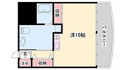 ハッピーエイジ土山パート1 ワンルームの間取図画像