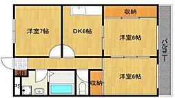 シャンボール 2LDKの間取図画像