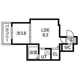 ルアナテラス38 1LDKの間取図画像