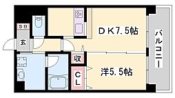 マンション西駅前 1DKの間取図画像