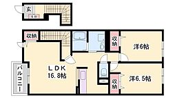サン・フィオーレ大島2 2LDKの間取図画像
