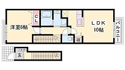 シルバーライニングB 1LDKの間取図画像