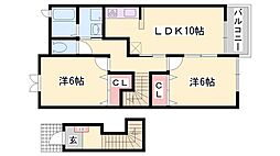 プラムガーデンハウス 2LDKの間取図画像