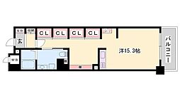 キャッスルコート西新町 ワンルームの間取図画像