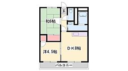 ピュアコート夢前台 2LDKの間取図画像