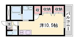 リバーサイドビレッジ ワンルームの間取図画像