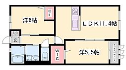 Pure　Ryuju 1階2LDKの間取り