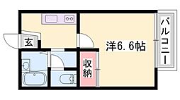 ウイング相生旭 1Kの間取図画像