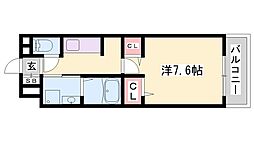 アリュール 2階1Kの間取り