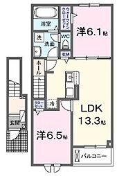 メゾン ド グレースEAST1 2LDKの間取図画像