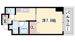 エクセル姫路 1Kの間取図画像