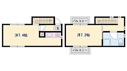 Windward　Hill 1階2Kの間取り