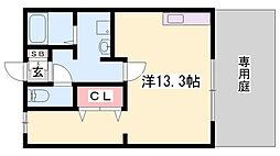 ラルジュ八代 ワンルームの間取図画像
