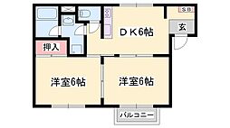 グラン・ラシーヌ 2DKの間取図画像