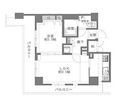 ラナップスクエア中之島公園 12階1LDKの間取り