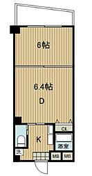 アルファ西天満 5階1DKの間取り