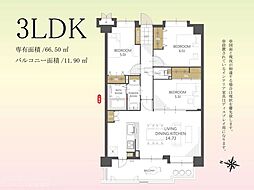 スカイハイツ神松寺 3LDKの間取図画像