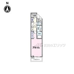 アルバーダ 2階1Kの間取り